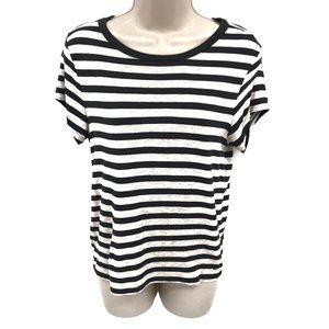 AEO Soft & Sexy Womens Striped Charcoal Gray Short Sleeve Tee Shirt Size S